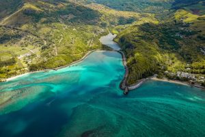 A stunning view of Macondé, Mauritius. Tropical island destinations in Africa to visit instead of the Maldives.