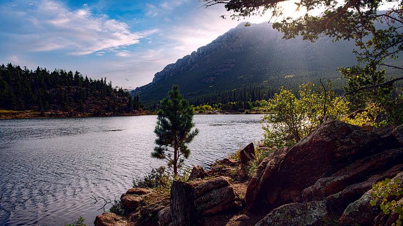 A beautiful view of Lily Lake at sunrise.