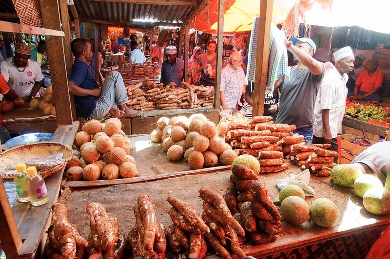 A food market in Zanzibar. This island in the Indian Ocean is the Perfect blend of Adventure and Relaxation.