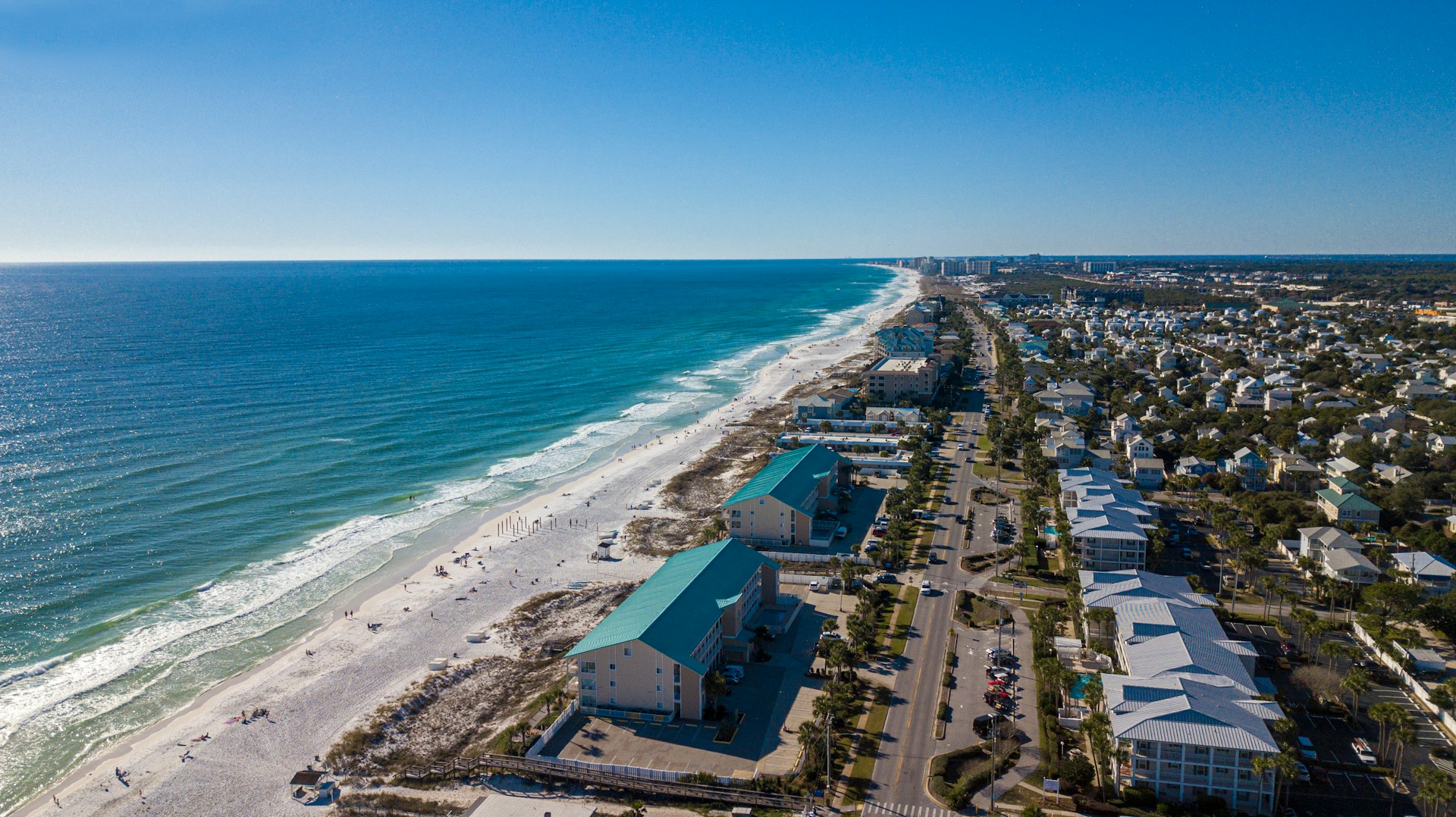 An aerial view of Destin, Florida