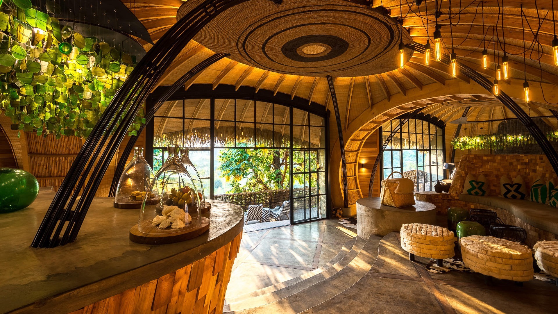 Inside Wilderness Bisate Lodge.