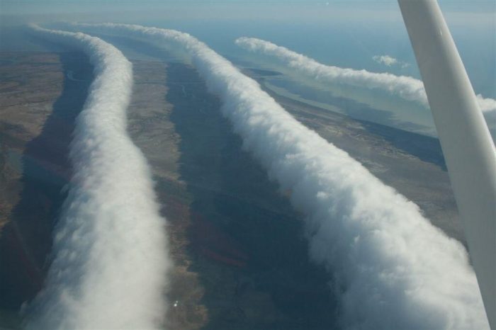 Glory cloud formation taken from a plane near Burketown (plane heading to Normanton) in QLD, Australia