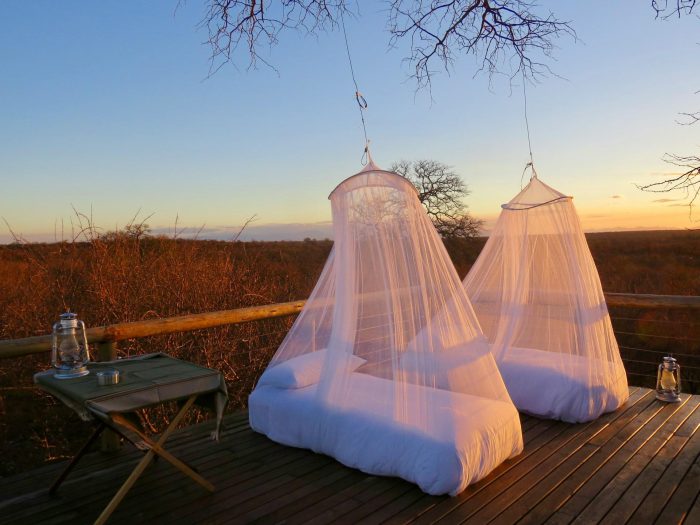Sleeping under the stars in a wildlife private game reserve. How to prevent mosquito bites