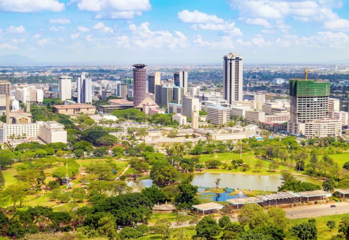 An aerial view of Nairobi, Kenya