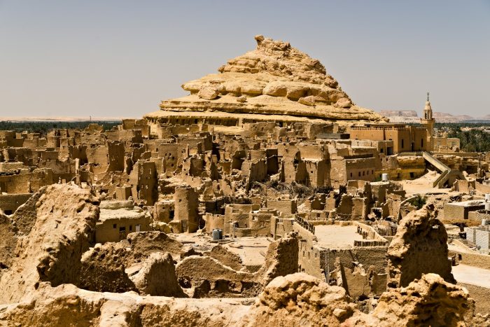 A beautiful view of Shali Fortress. Egyptian desert oasis
