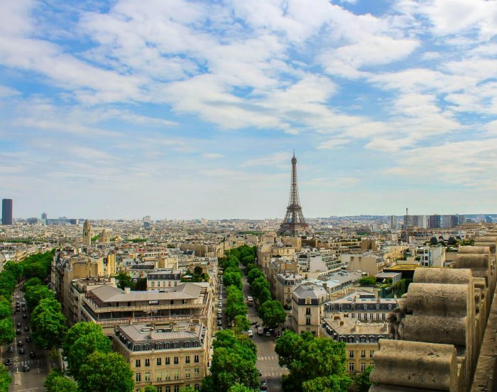An aerial view of Paris, France