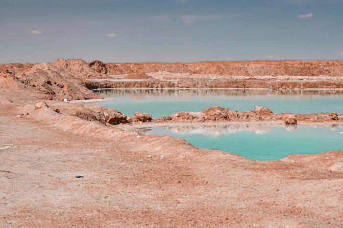 Salt lakes in Siwa, Egypt