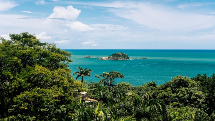 A beautiful view of Playa Manuel Antonio, Puntarenas Province, Quepos, Costa Rica.