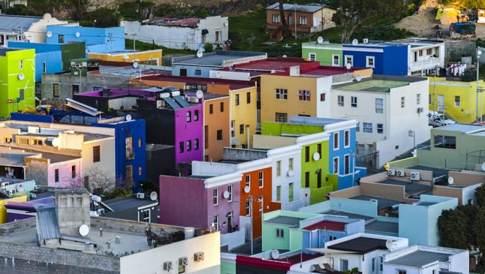Colorful buildings in Bo-Kaap. Best walking tours in Cape Town