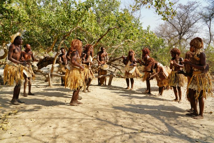 Ritual tribal dance in Rundu, Okavango, Namibia.