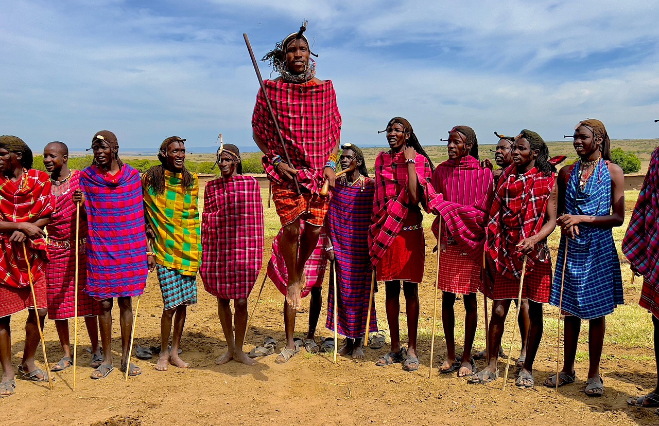 A beautiful picture of the Maasais wearing the cultural clothing.