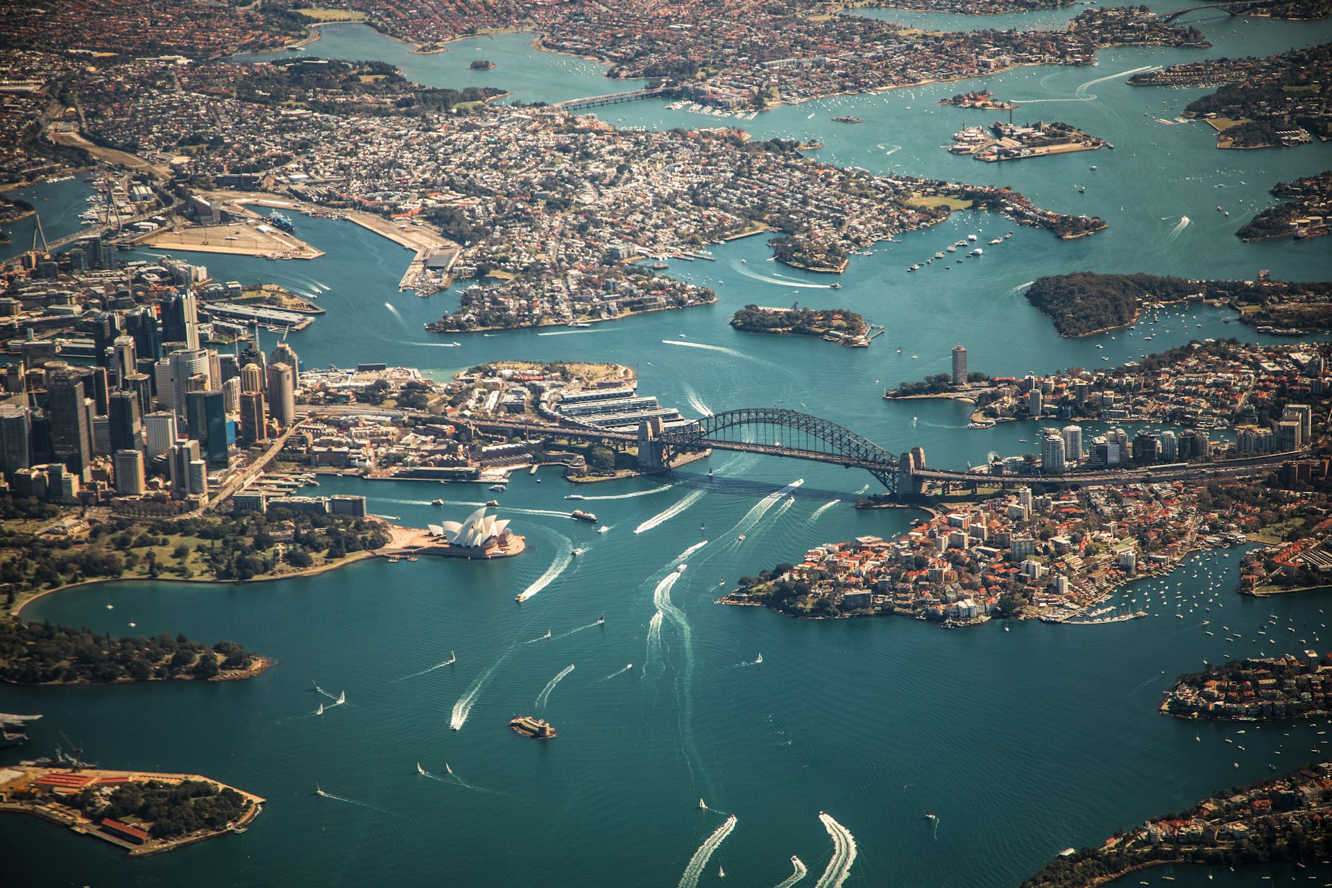An aerial view of Sydney, Australia