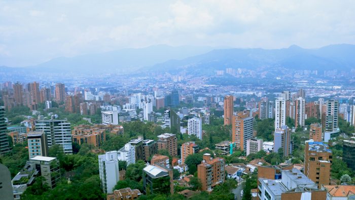 An aerial view of Medellin, Colombia