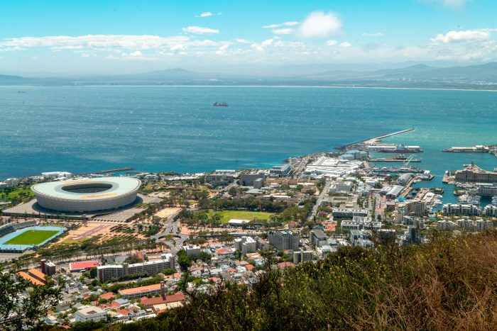 An aerial view of Cape Town, South Africa