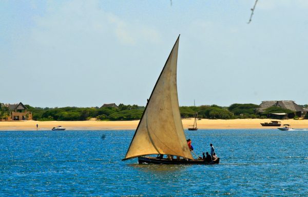 A traditional dhow in Lamu, Kenya